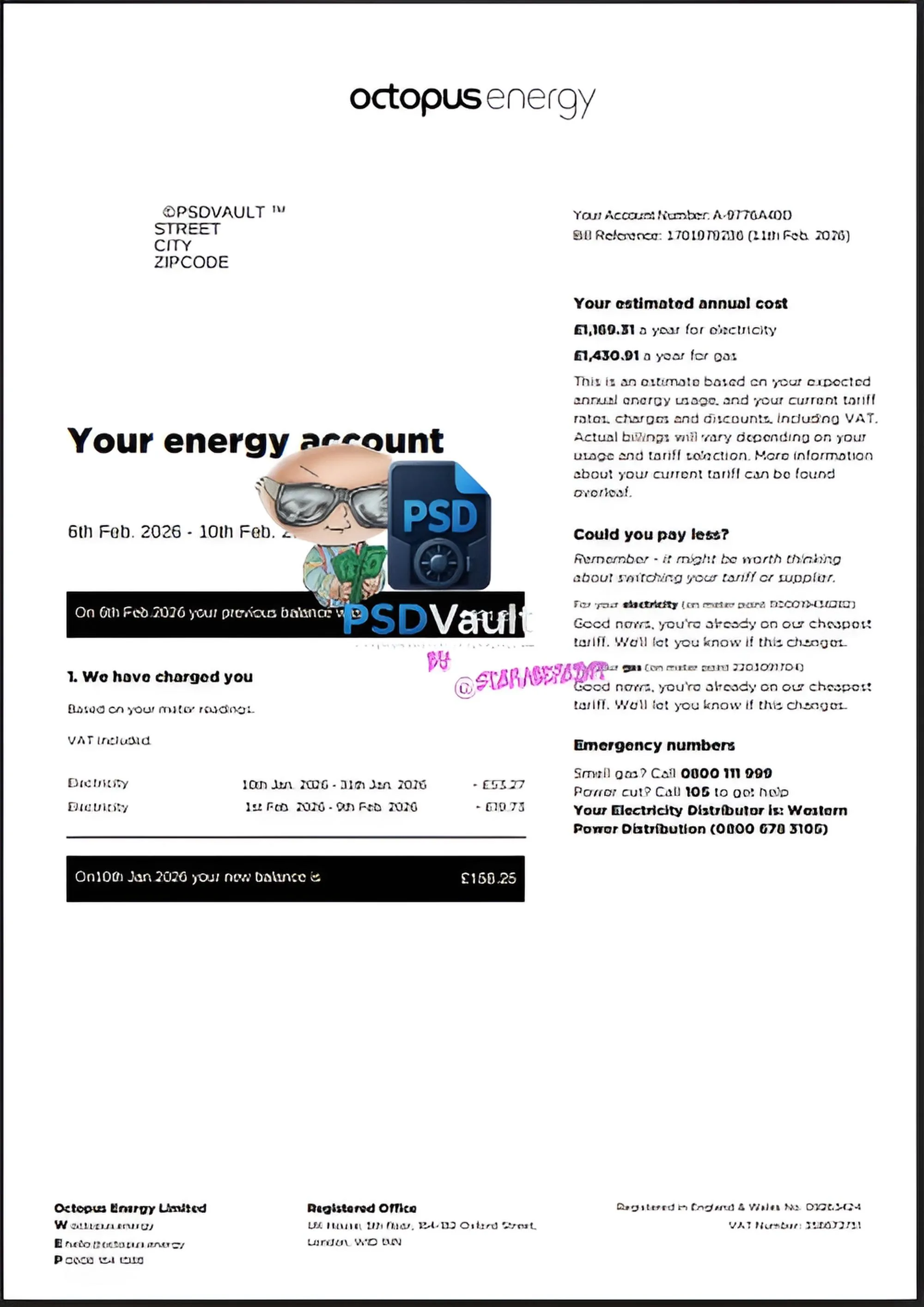 ☄️Utility Bill OCTOPUS UK TEMPLATE PDF☄️
