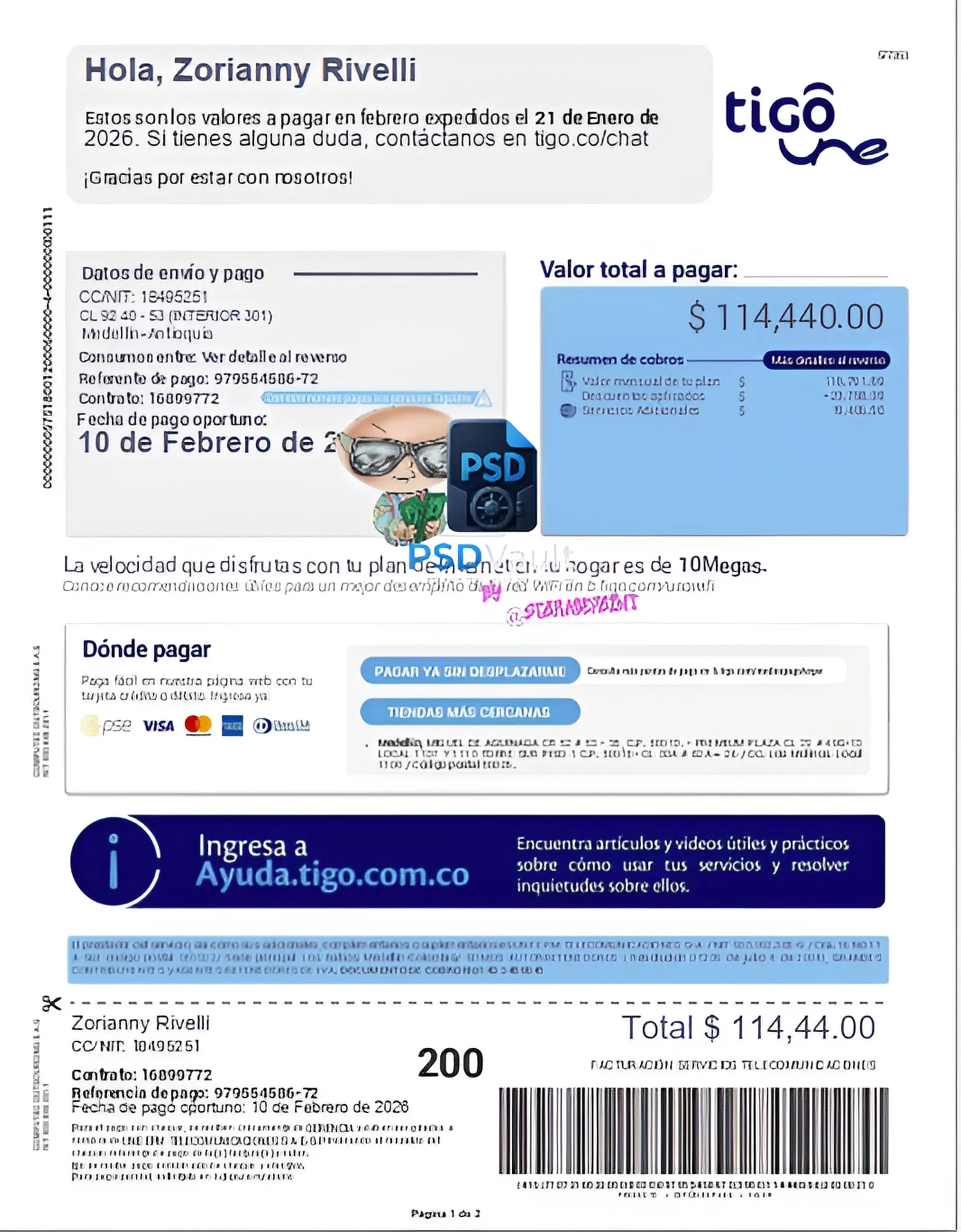 ☄️Utility Bill CUBA TEMPLATE PDF☄️